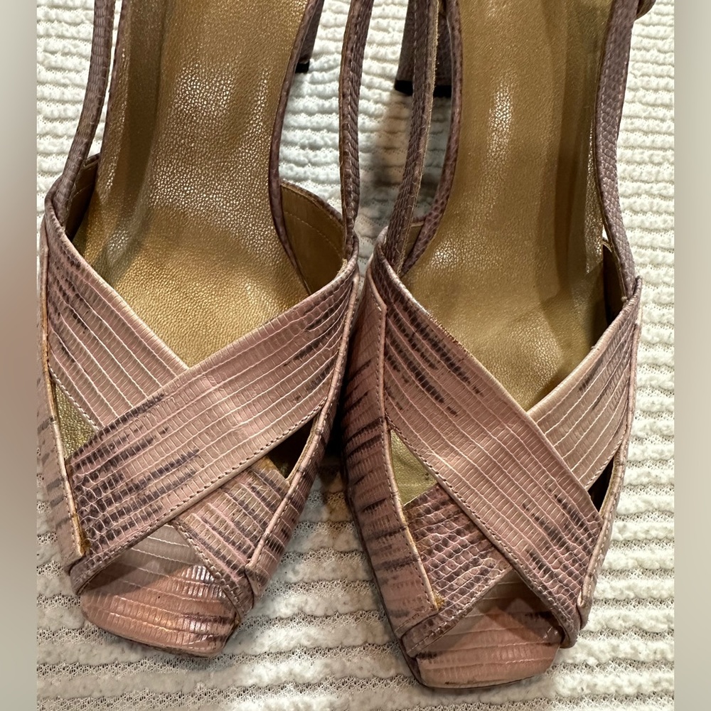 Stuart Weitzman Snakeskin Strappy High Heel Sanda… - image 4
